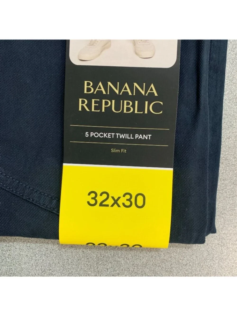 NWT Banana Republic Men's 32x35 Blue 5 Pocket Twill Pants Slim Fit Navy Casual